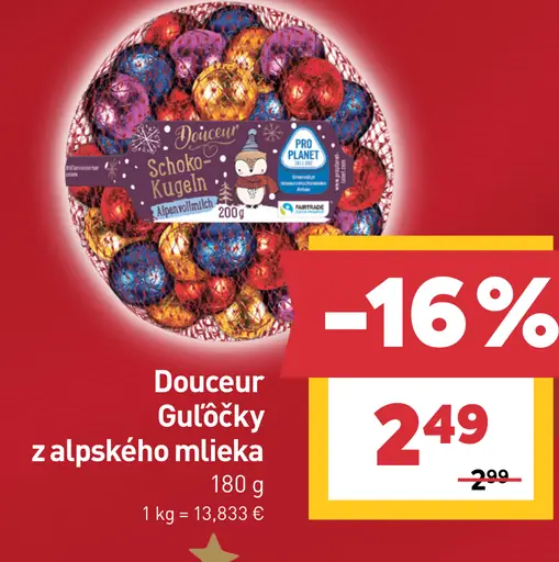 Douceur Guľôčky z alpského mlieka