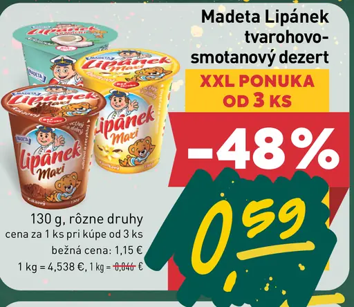 Madeta Lipánek smotanovo-tvarohový dezert