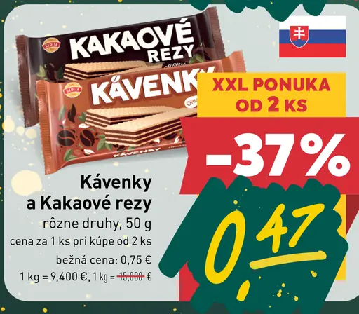 Sedita kávenky a kakaové rezy