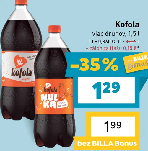 Kofola rôzne druhy
