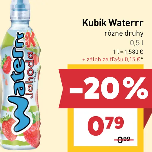 Kubík Waterrr – rôzne druhy