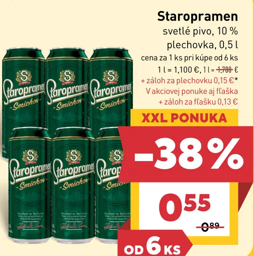 Staropramen Nealko pivo nealkoholické svetlé plechovka