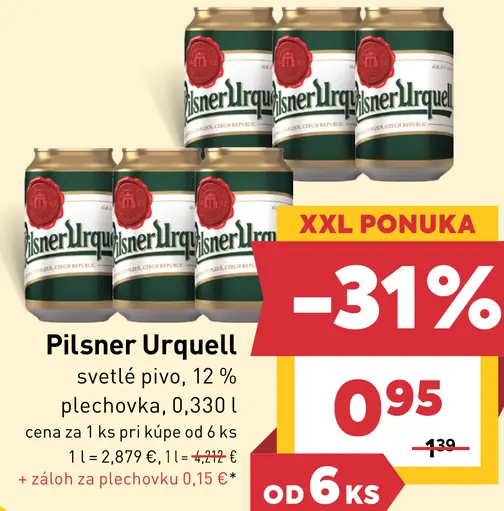 Pilsner Urquell svetlé pivo