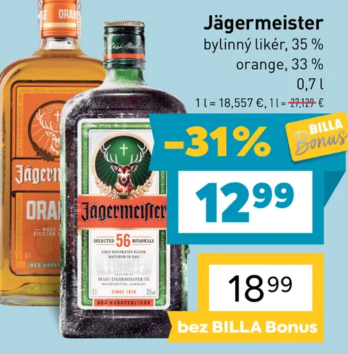 Jägermeister bylinný likér / Jägermeister Orange bylinný likér