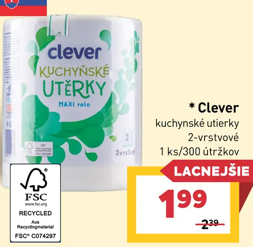 Clever kuchynské utierky 2-vrstvové