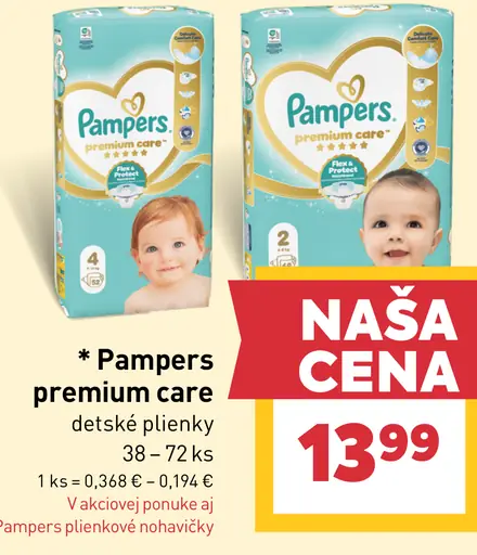 Pampers premium care detské plienky