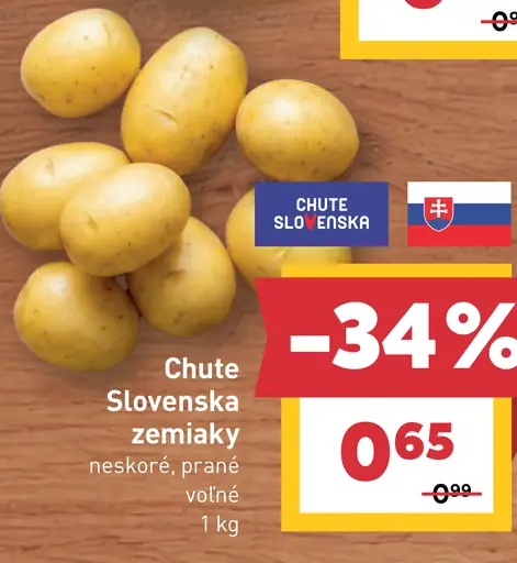 Chute Slovenska zemiaky neskoré prané voľné