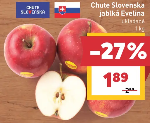 Chute Slovenska jablká Evelína