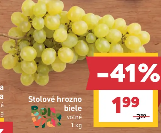 Stolové hrozno biele voľné