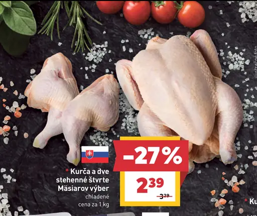 Kurča a dve stehná Mäsiarov výber, chladené