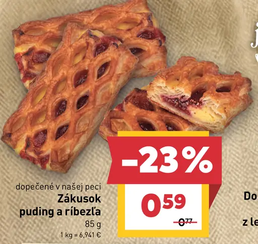 Zákusok puding a ríbezľa