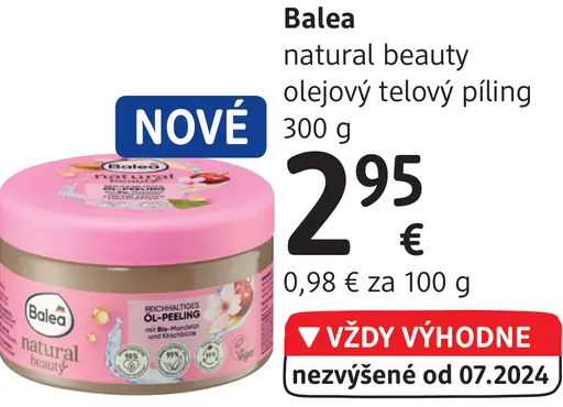 Balea natural beauty olejový telový peeling