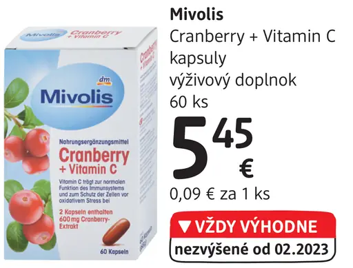 Cranberry + Vitamin C kapsuly