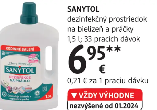 Sanytol dezinfekčný prostriedok na bielenie