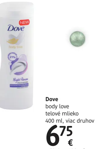 Dove body love telové mlieko