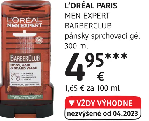 L’ORÉAL PARIS MEN EXPERT BARBERCLUB pánsky sprchovací gél