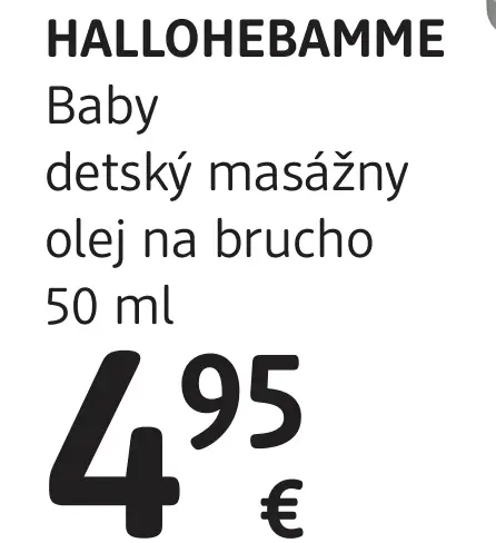 Hallohebamme Baby masážny olej na brucho