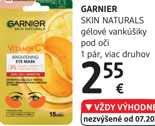 SKIN NATURALS gélové vankúšiky pod oči