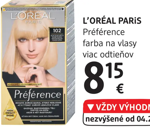 Préférence farba na vlasy