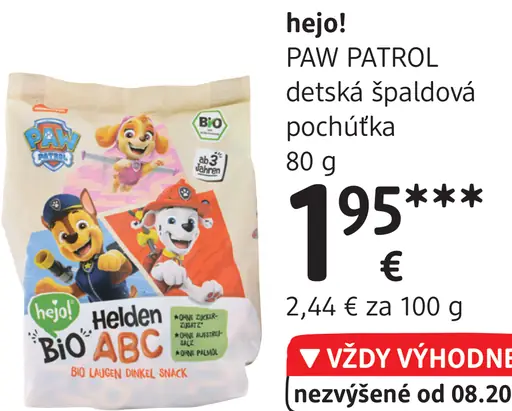 Paw Patrol detská špaldová pochúťka