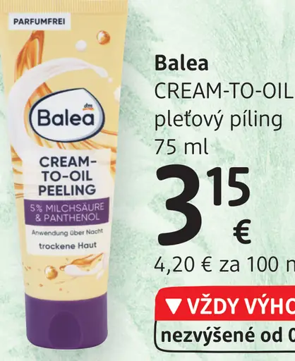 Balea CREAM-TO-OIL peeling