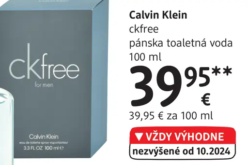 ckfree pánska toaletná voda