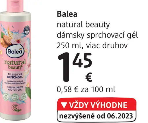 Balea natural beauty dámsky sprchovací gél