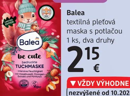 Balea textilná pleťová maska s potlačou