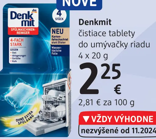 Denkmit čističe tablety do umývačky riadu