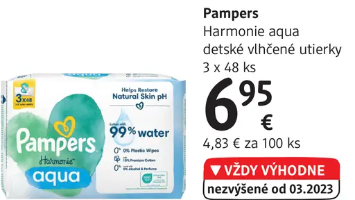 Pampers Harmonie aqua detské vlhčené utierky