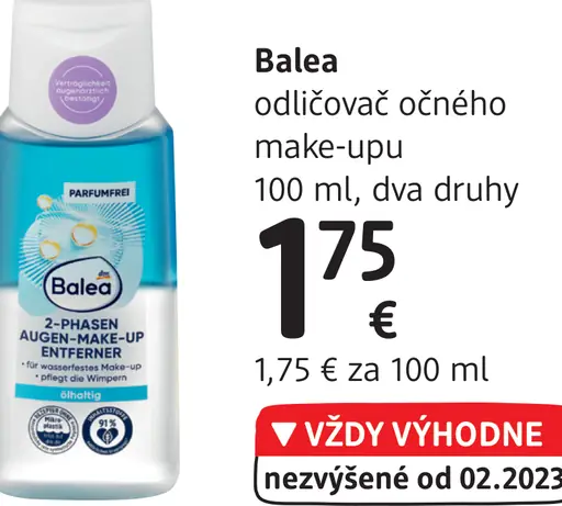 Balea 2-fázy odličovač očného make-upu