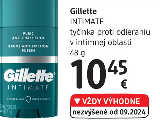 Gillette Intimate tyčinka proti odieraniu