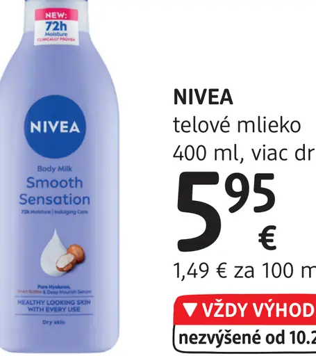 Nivea telové mlieko