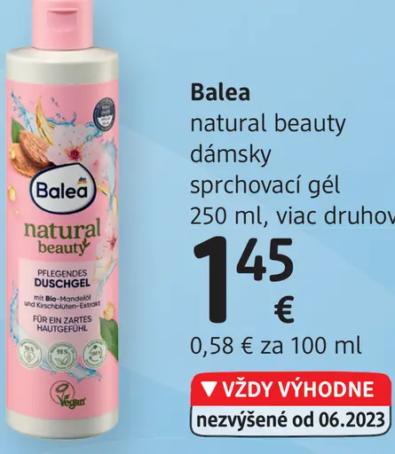 Balea natural beauty dámsky sprchovací gél