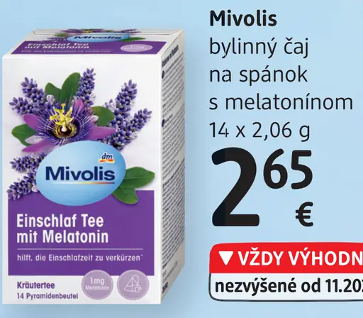 Mivolis bylinný čaj na spánok s melatonínom