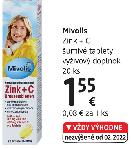 Mivolis Zink + C šumivé tablety