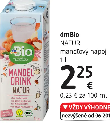 mandľový nápoj NATUR