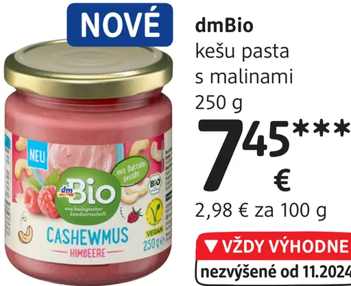 kešu pasta s malinami