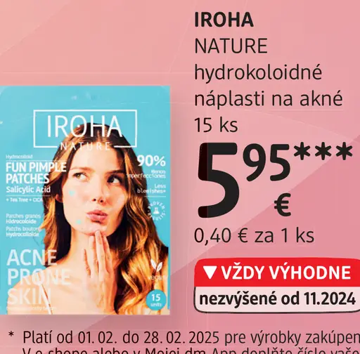 Iroha Nature hydrokoloidné náplasti na akné