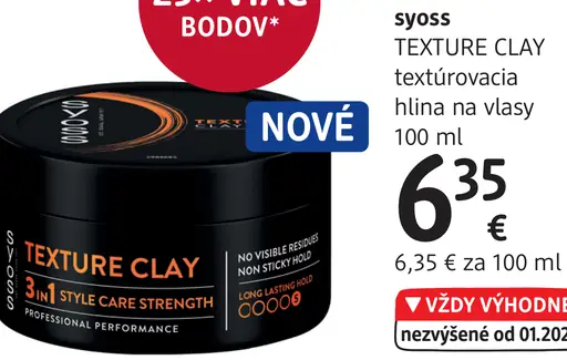 Syoss TEXTURE CLAY textúrovacia hlina na vlasy