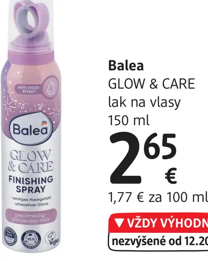 Balea GLOW & CARE lak na vlasy