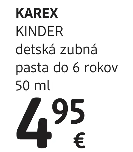 KAREX KINDER detská zubná pasta