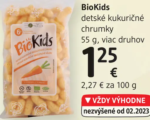 BioKids detské kukuričné chrumky