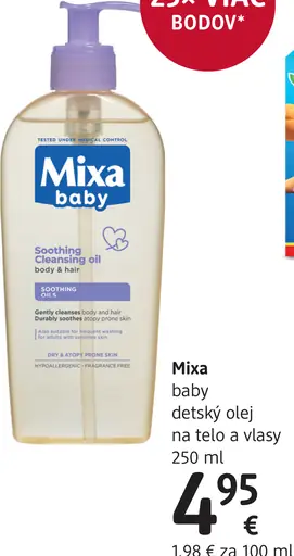 Mixa baby detský olej na telo a vlasy