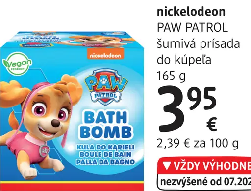 Nickelodeon PAW PATROL šumivá prísada do kúpeľa