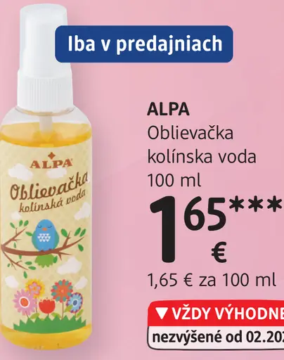 ALPA Oblievačka kolínska voda