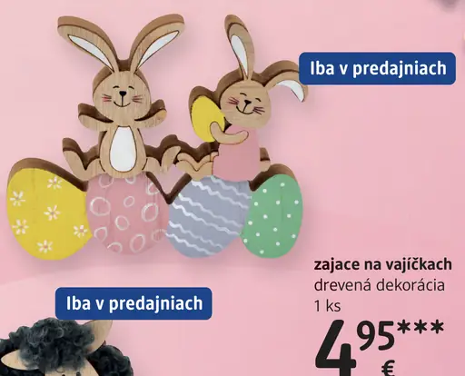 Zajace na vajíčkach drevená dekorácia