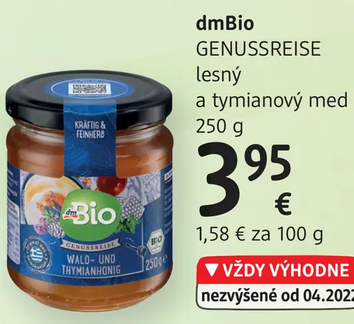 DmBio GENUSSREISE lesný a tymianový med