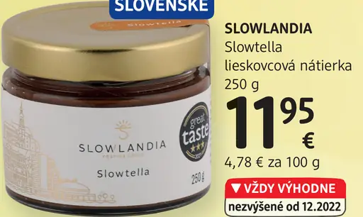 Slowlandia Slowtella lieskovcová nátierka