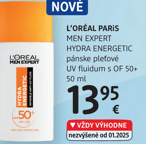 L'Oréal Paris Men Expert Hydra Energetic pánske pleťové UV fluidum